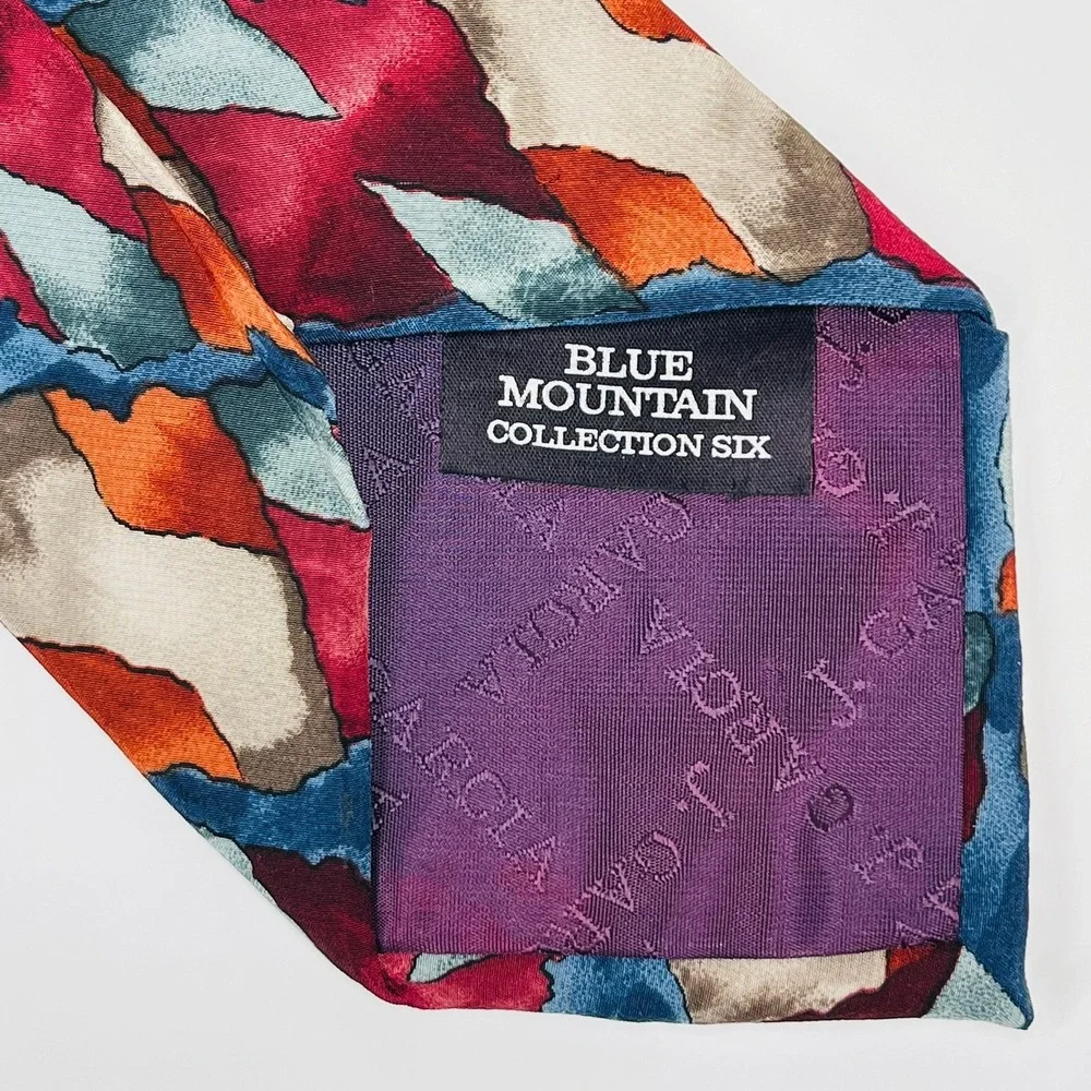 J. Garcia Blue Mountain Collection Six Silk Necktie Mens Multicolor Abstract 57